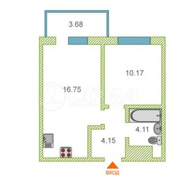 Квартира 37 м², 1-комнатная - изображение 2