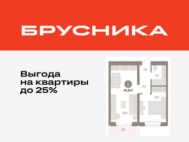 Квартира 45,8 м², 1-комнатная - изображение 1