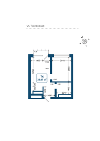 Квартира 33,1 м², 1-комнатная - изображение 2