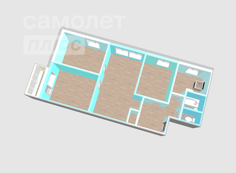 65,4 м², 3-комнатная квартира 6 600 000 ₽ - изображение 89