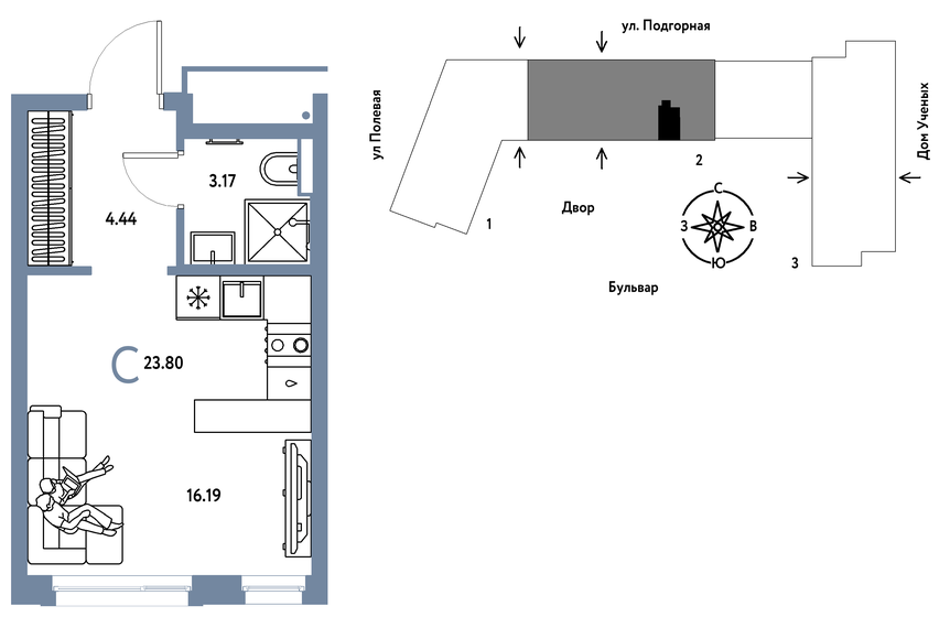 31 м², квартира-студия 4 070 000 ₽ - изображение 75