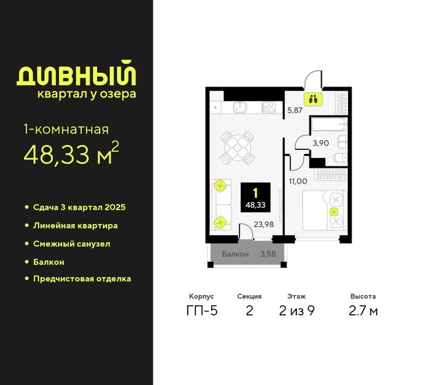 54 м², 2-комнатная квартира 2 800 000 ₽ - изображение 71